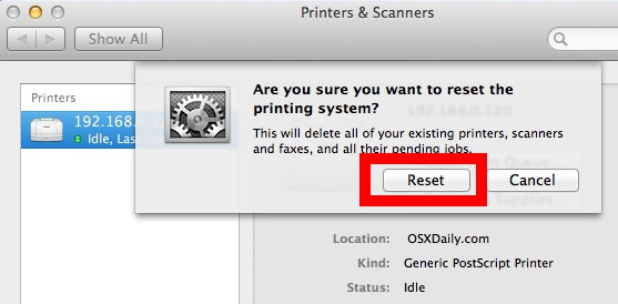 Xerox Printer Offline Error on Mac